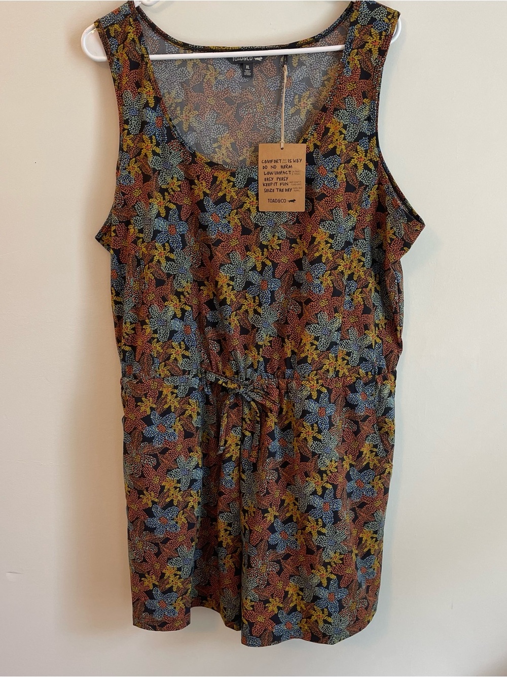 NEW Toad & Co Sunkissed Liv Romper XL Floral Dot Print Outdoors Granola Girl